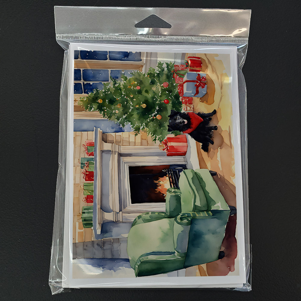 Glamorous Pups : Schipperke Cozy Christmas Greeting Cards Pack of 8