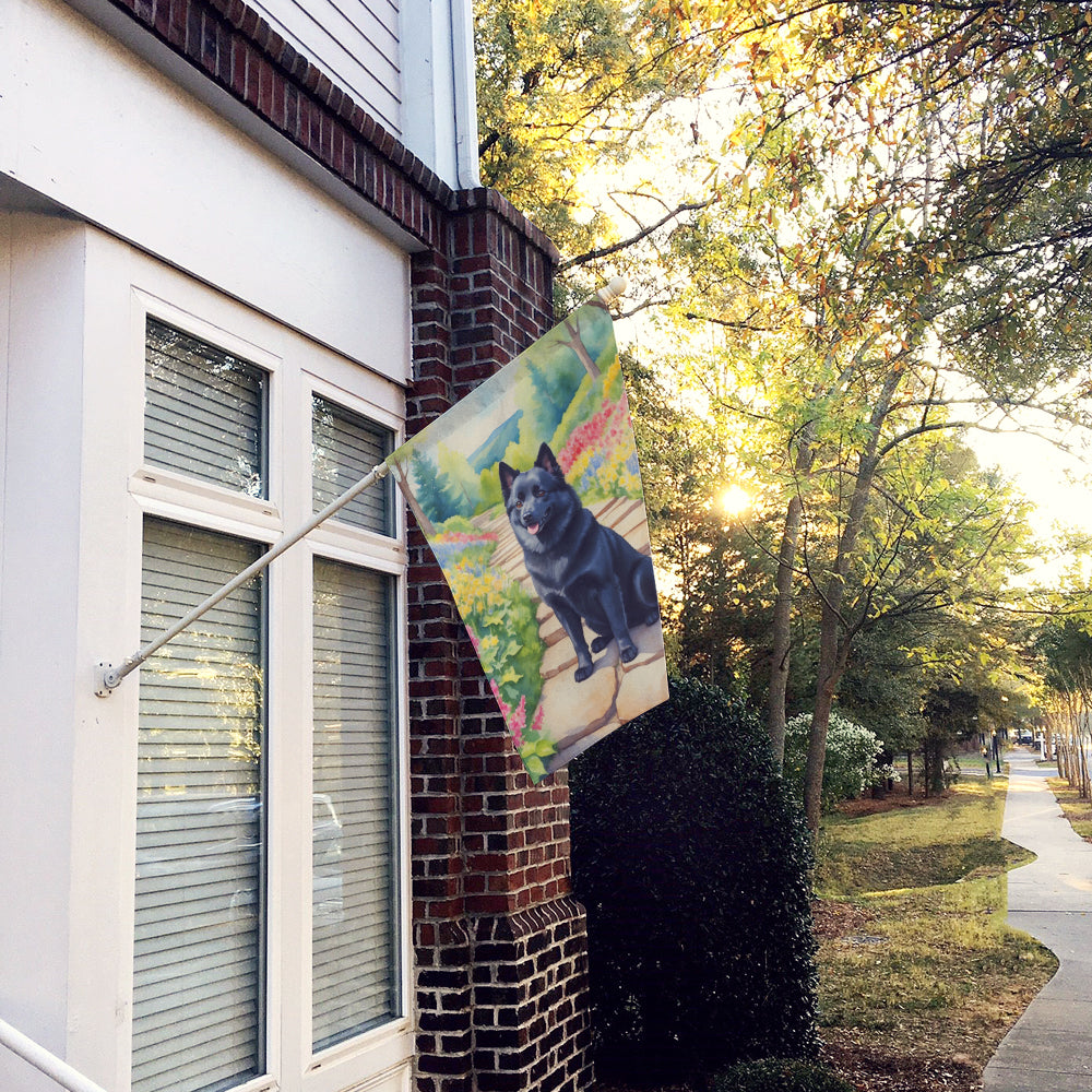 Glamorous Pups : Schipperke Spring Path House Flag