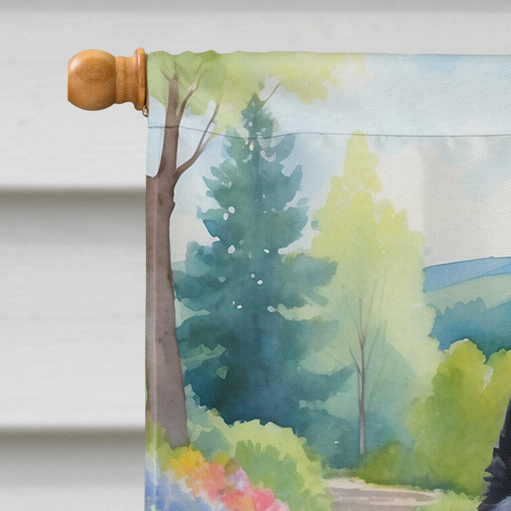 Glamorous Pups : Schipperke Spring Path House Flag