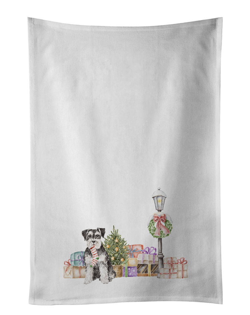 Glamorous Pups : Schnauzer Black and Silver Kitchen Towel Set of 2