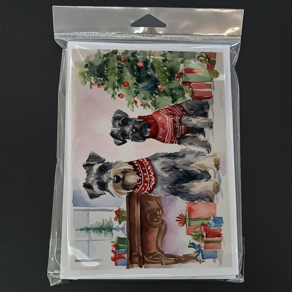 Glamorous Pups : Schnauzer Christmas Greeting Cards Pack of 8