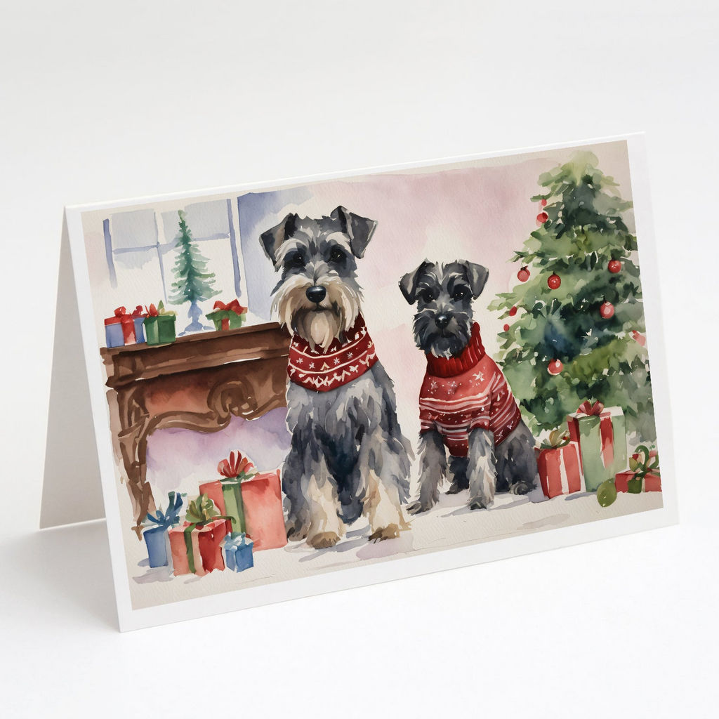 Glamorous Pups : Schnauzer Christmas Greeting Cards Pack of 8
