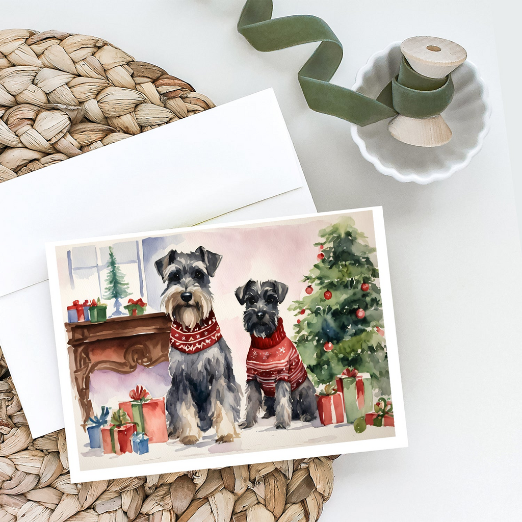 Glamorous Pups : Schnauzer Christmas Greeting Cards Pack of 8