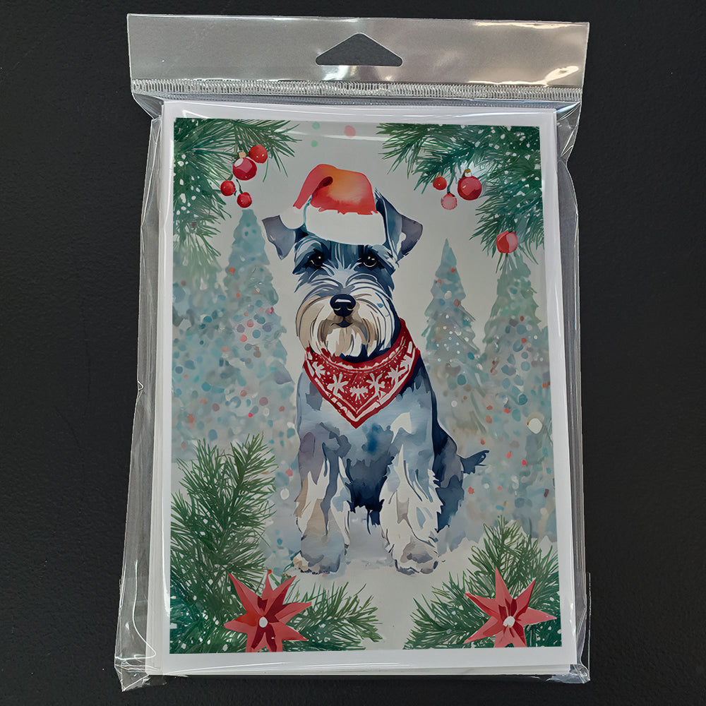 Glamorous Pups : Schnauzer Christmas Greeting Cards Pack of 8
