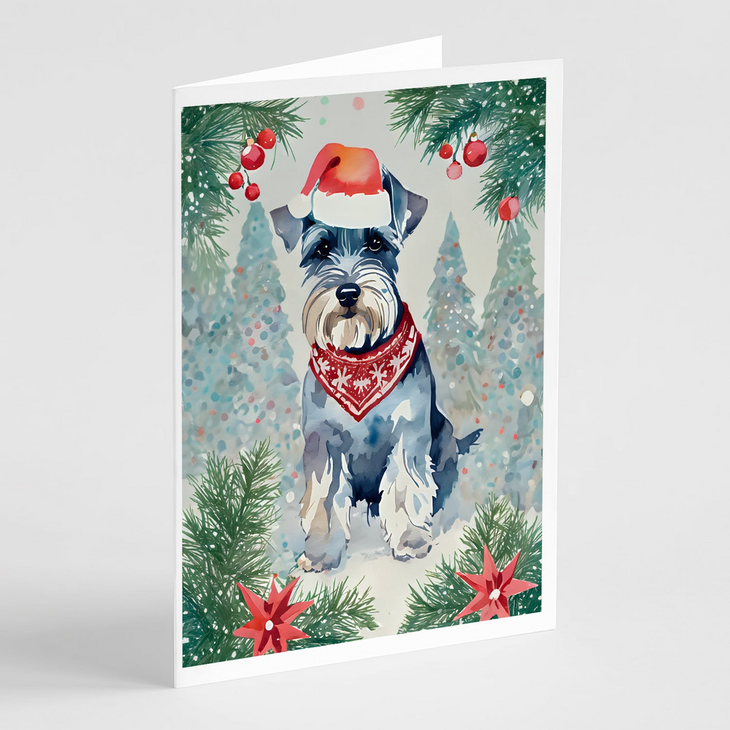 Glamorous Pups : Schnauzer Christmas Greeting Cards Pack of 8