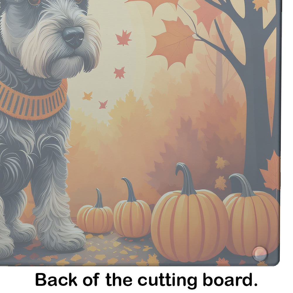 Glamorous Pups : Schnauzer Fall Glass Cutting Board