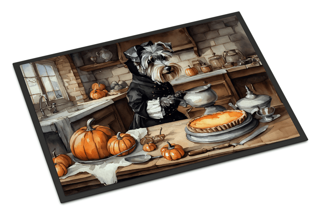 Glamorous Pups : Schnauzer Fall Kitchen Pumpkins Doormat