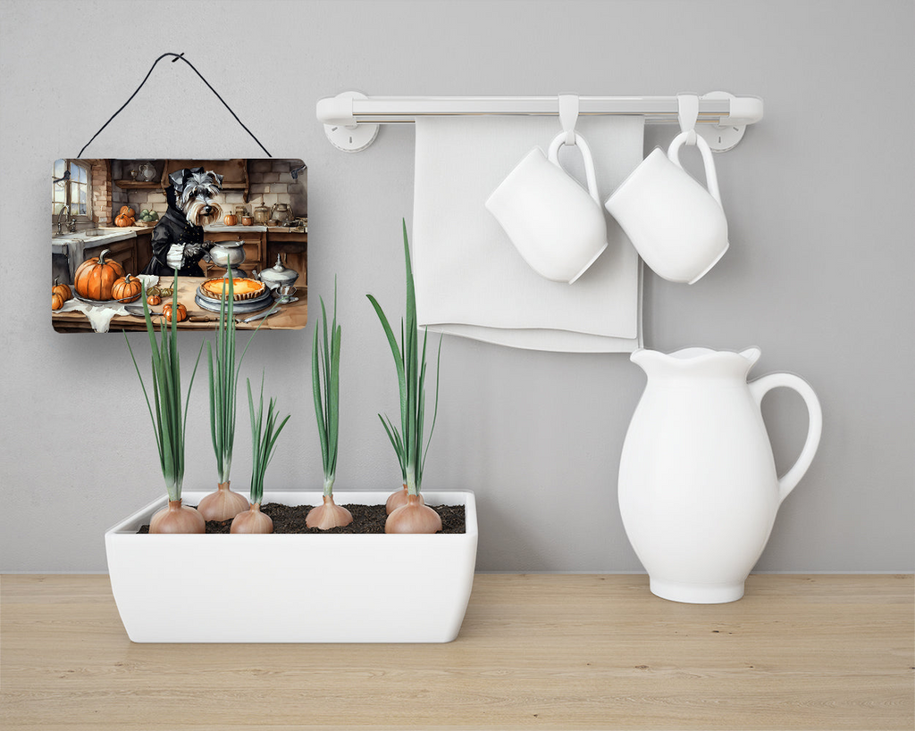 Glamorous Pups : Schnauzer Fall Kitchen Pumpkins Wall or Door Hanging Prints