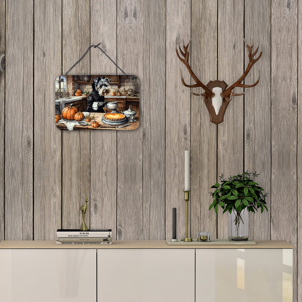 Glamorous Pups : Schnauzer Fall Kitchen Pumpkins Wall or Door Hanging Prints