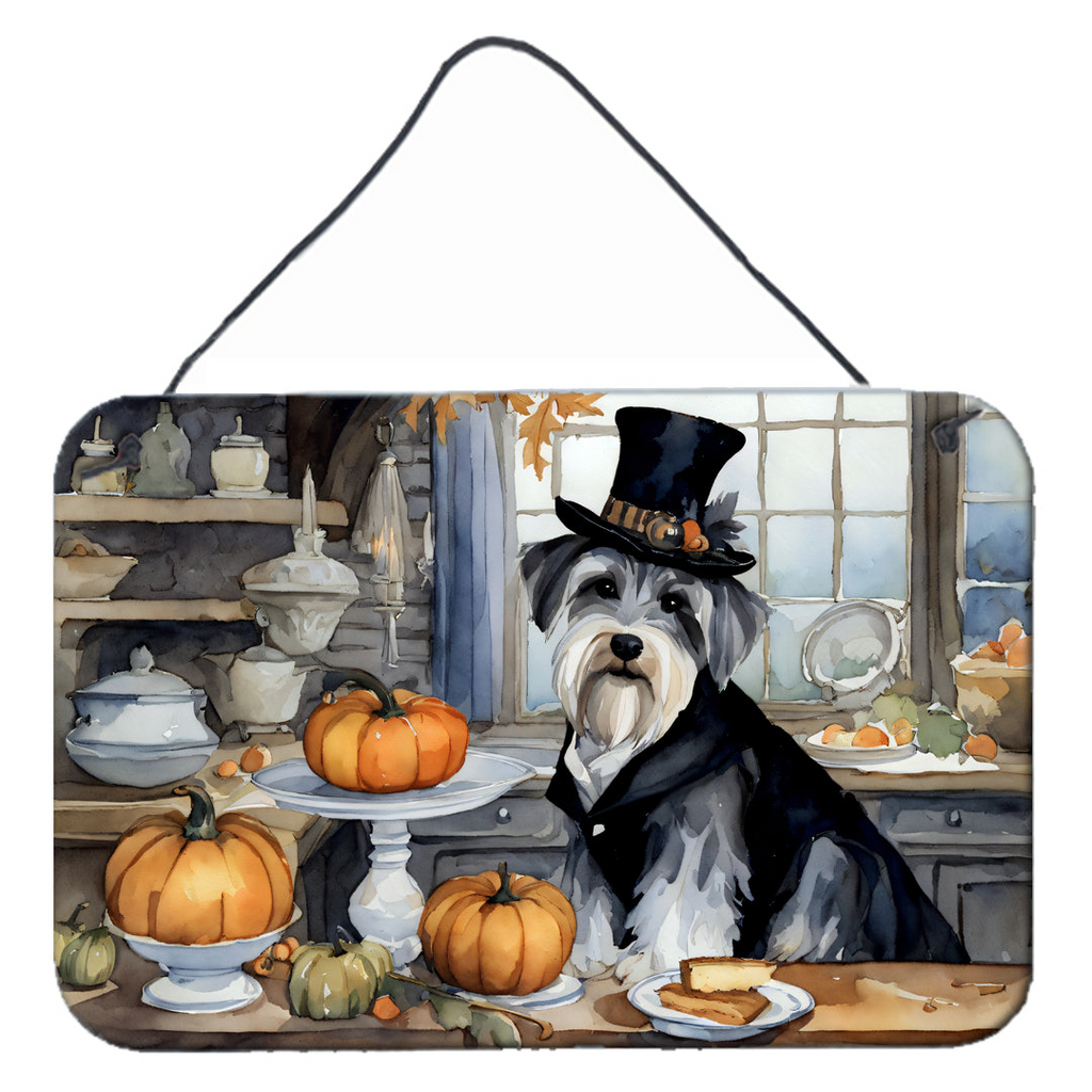 Glamorous Pups : Schnauzer Fall Kitchen Pumpkins Wall or Door Hanging Prints