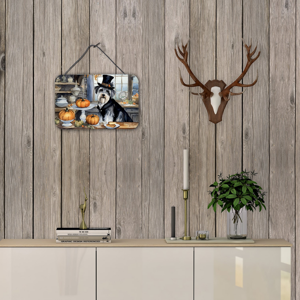 Glamorous Pups : Schnauzer Fall Kitchen Pumpkins Wall or Door Hanging Prints