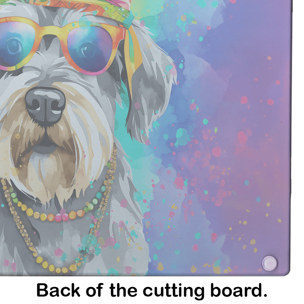 Glamorous Pups : Schnauzer Hippie Dawg Glass Cutting Board