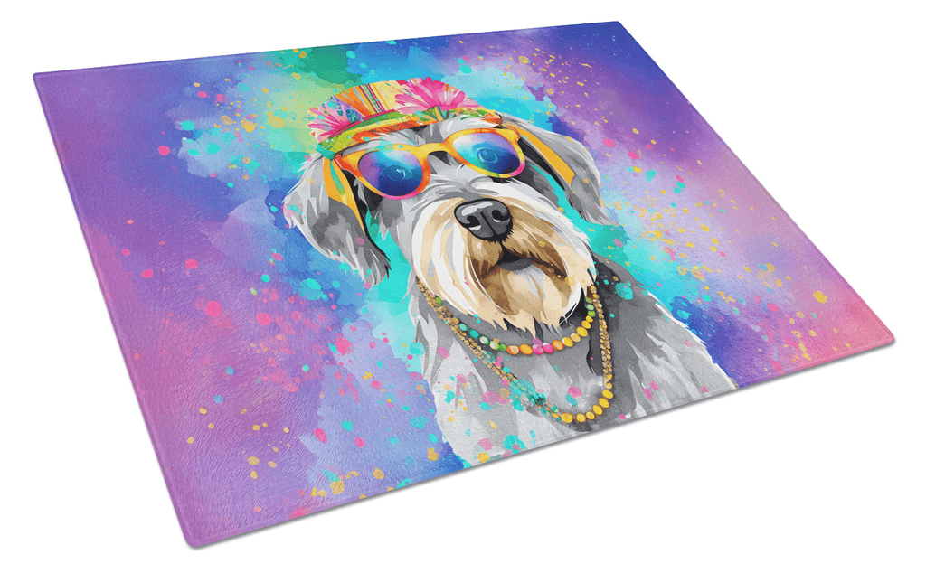 Glamorous Pups : Schnauzer Hippie Dawg Glass Cutting Board