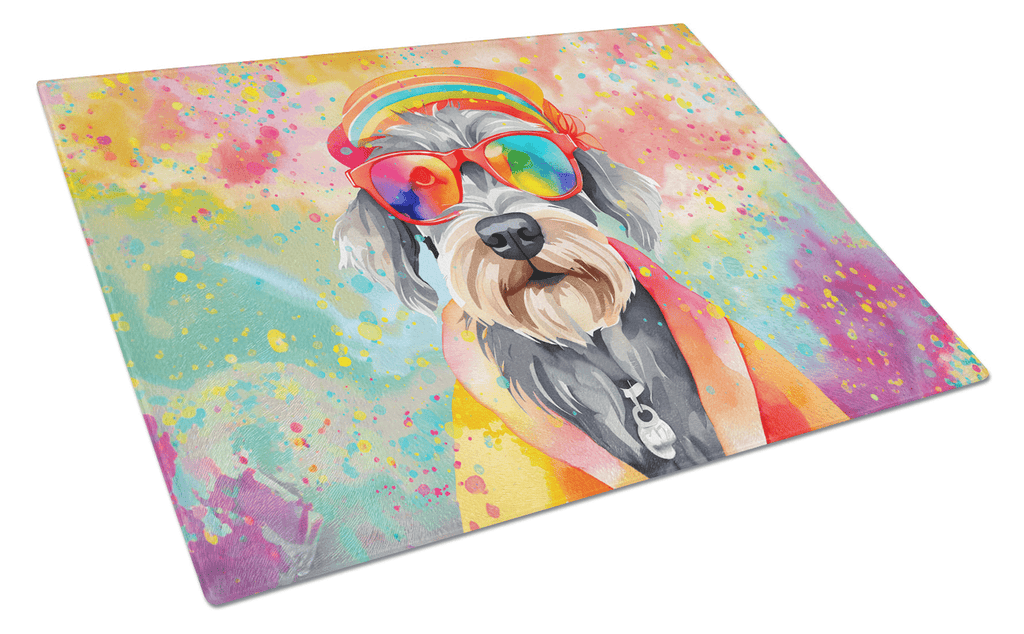 Glamorous Pups : Schnauzer Hippie Dawg Glass Cutting Board