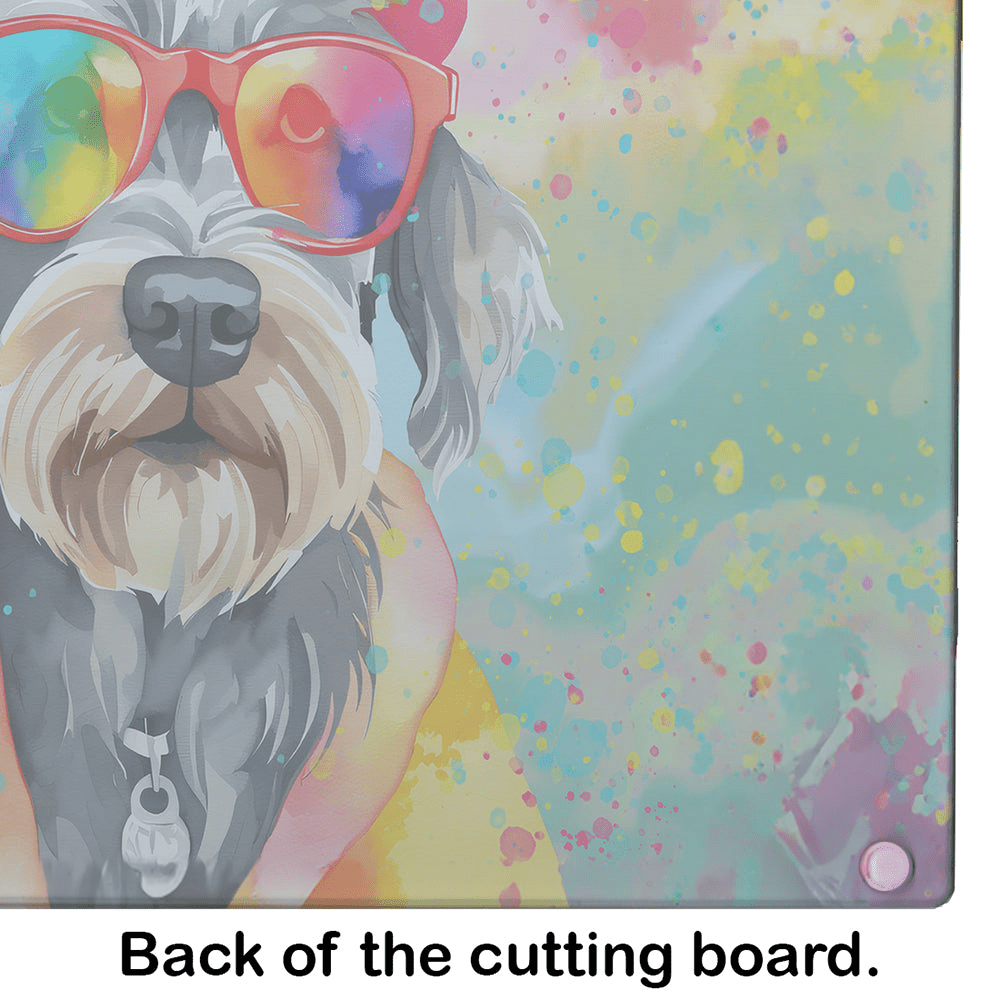 Glamorous Pups : Schnauzer Hippie Dawg Glass Cutting Board