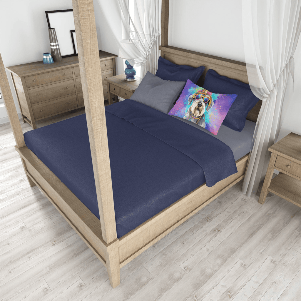 Glamorous Pups : Schnauzer Hippie Dawg Standard Pillowcase