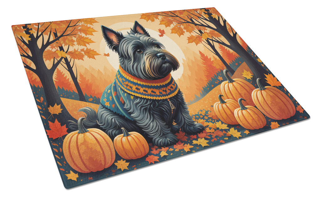 Glamorous Pups : Scottish Terrier Fall Glass Cutting Board