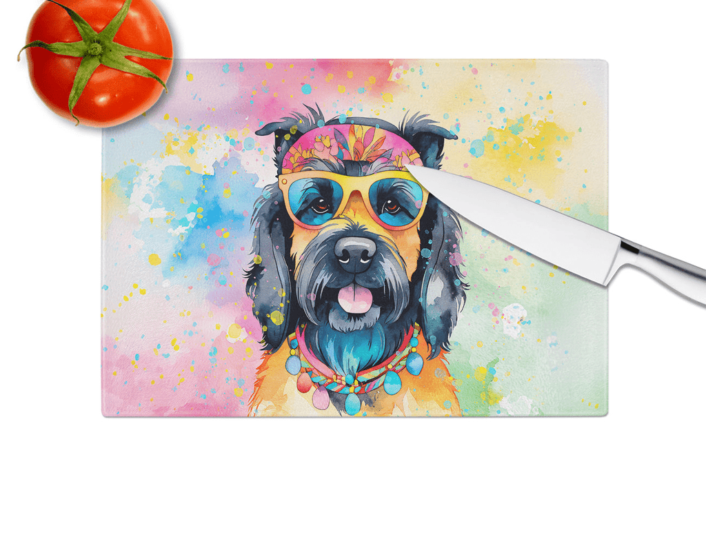 Glamorous Pups : Scottish Terrier Hippie Dawg Glass Cutting Board