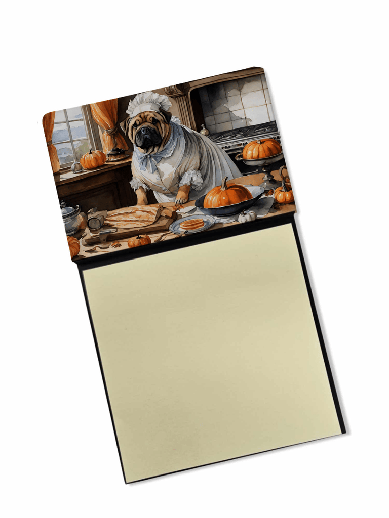 Glamorous Pups : Shar Pei Fall Kitchen Pumpkins Sticky Note Holder