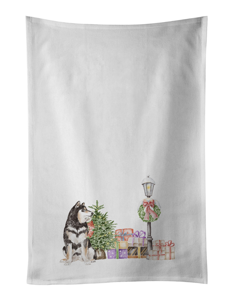 Glamorous Pups : Shiba Inu Black and Tan Sitting Kitchen Towel Set of 2