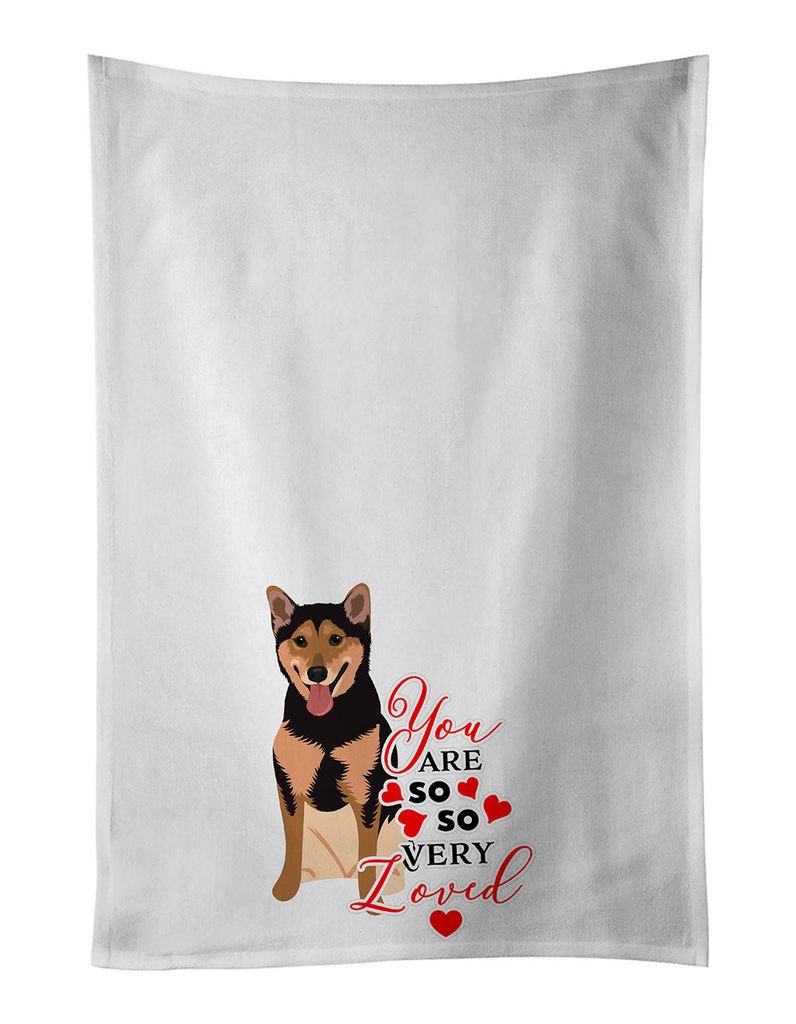 Glamorous Pups : Shiba Inu Black and Tan so Loved Kitchen Towel Set of 2