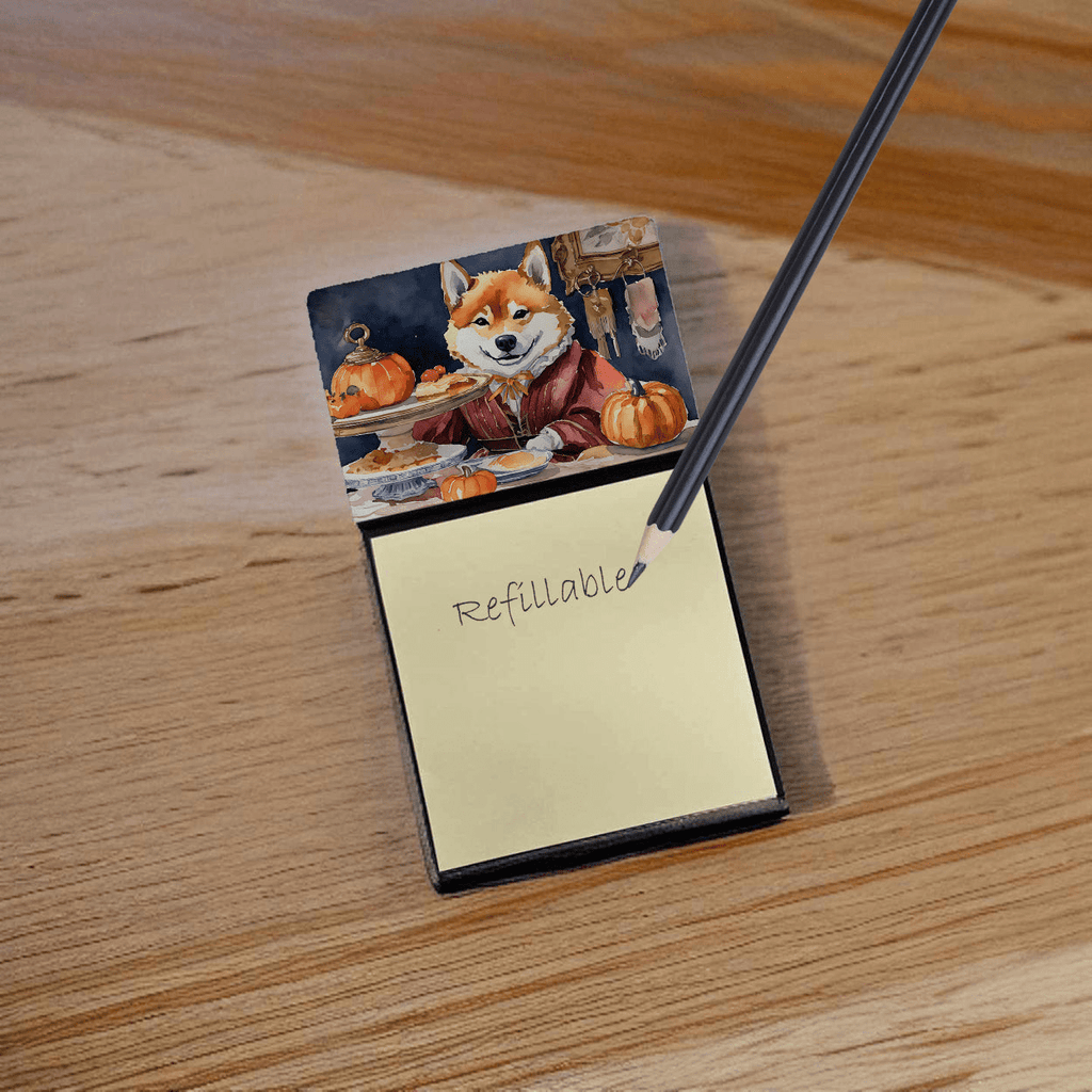 Glamorous Pups : Shiba Inu Fall Kitchen Pumpkins Sticky Note Holder