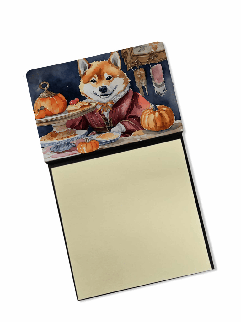 Glamorous Pups : Shiba Inu Fall Kitchen Pumpkins Sticky Note Holder