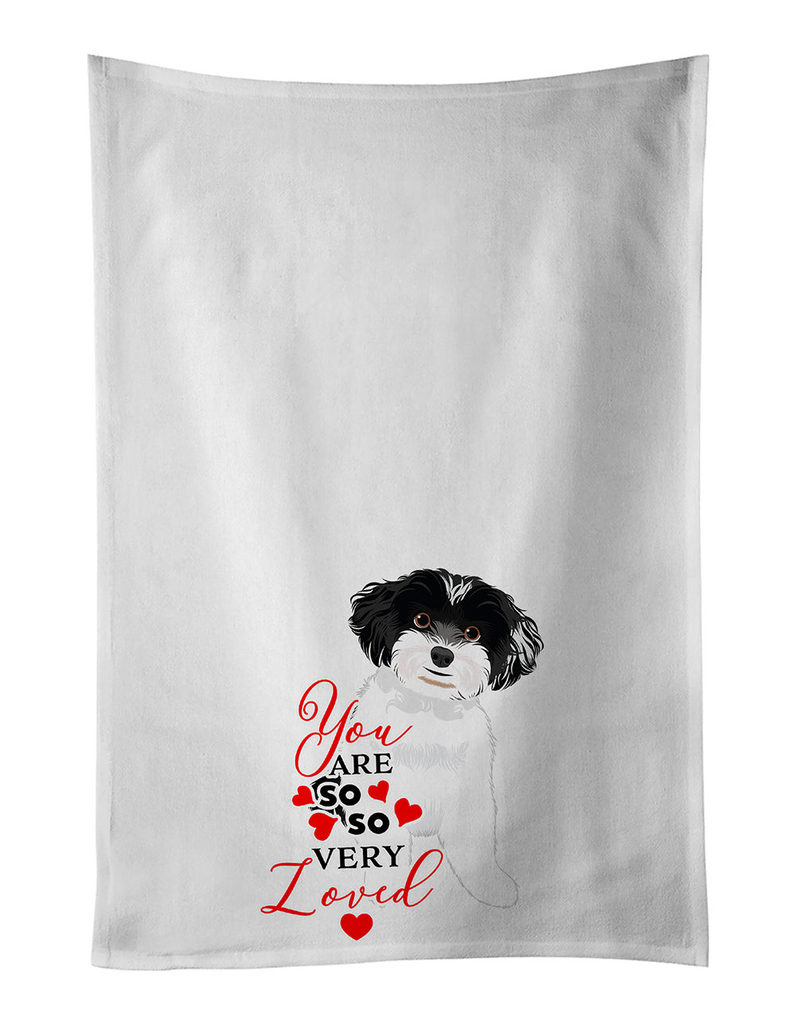 Glamorous Pups : Shih-Tzu Black and White #4 so Loved Kitchen Towel Set of 2