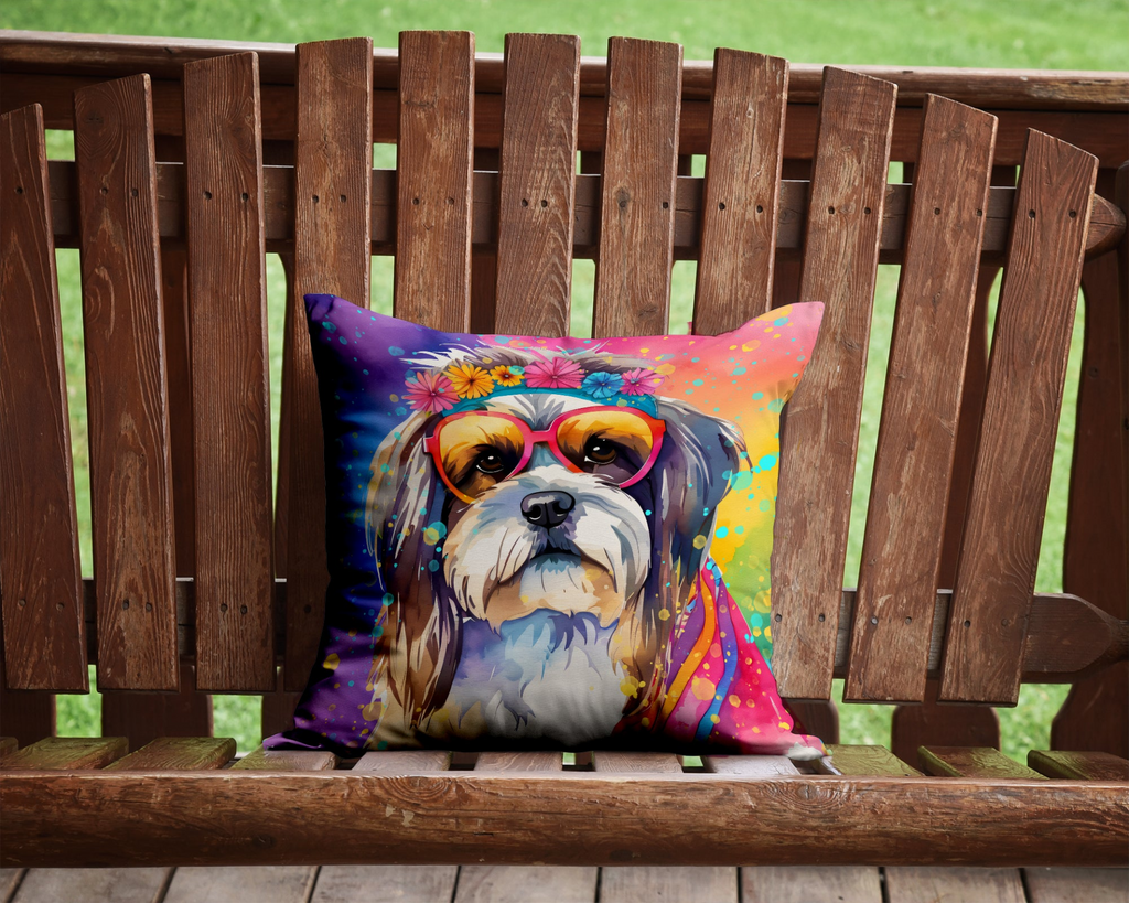 Glamorous Pups : Shih Tzu Hippie Dawg Throw Pillow