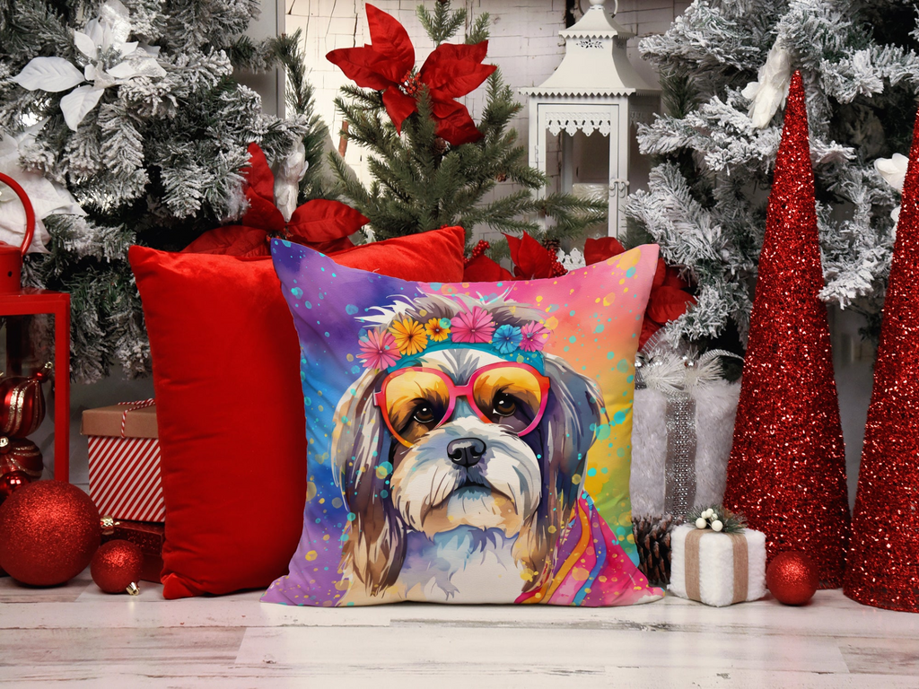Glamorous Pups : Shih Tzu Hippie Dawg Throw Pillow