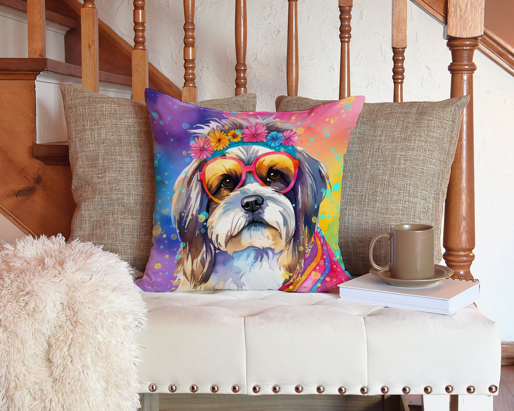 Glamorous Pups : Shih Tzu Hippie Dawg Throw Pillow