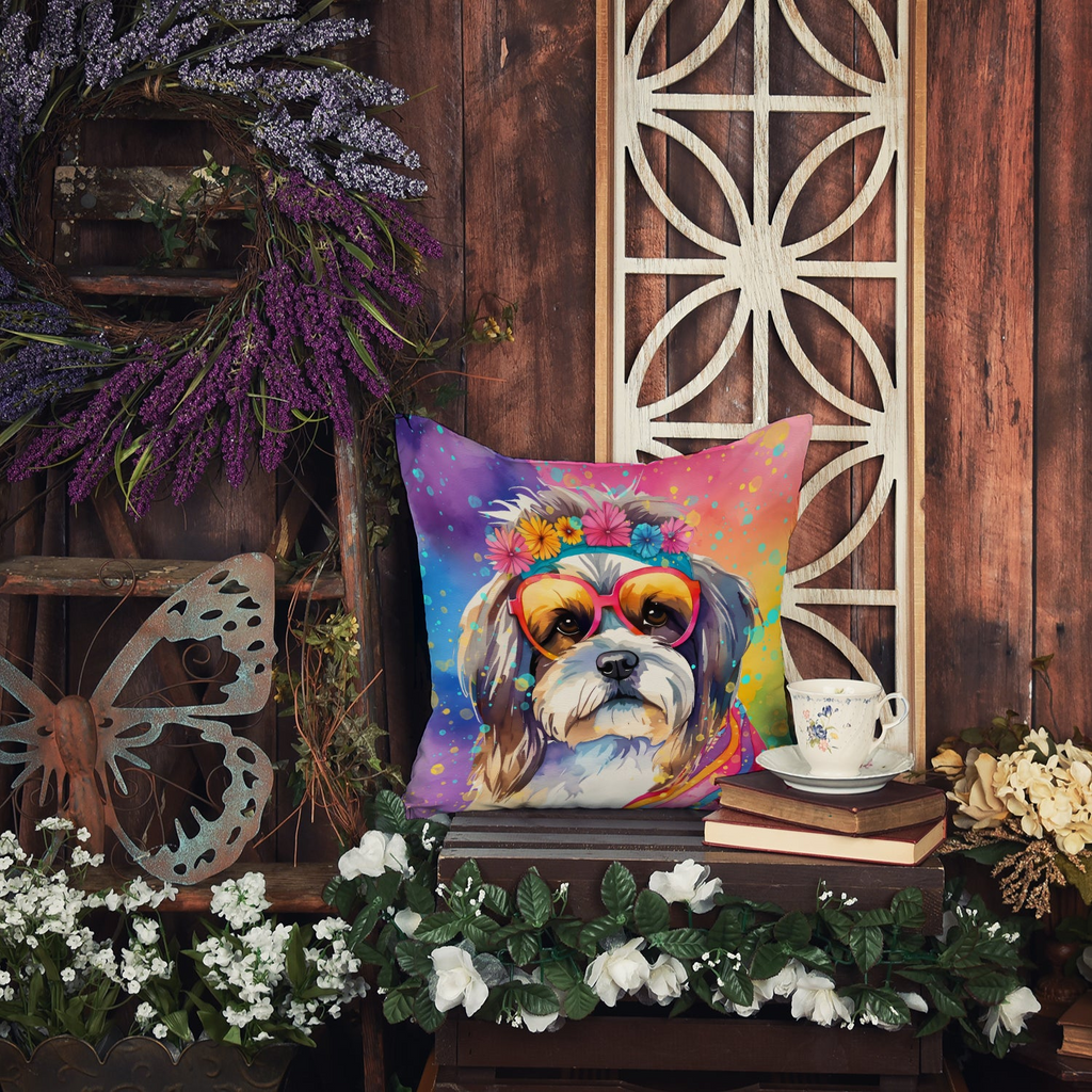 Glamorous Pups : Shih Tzu Hippie Dawg Throw Pillow