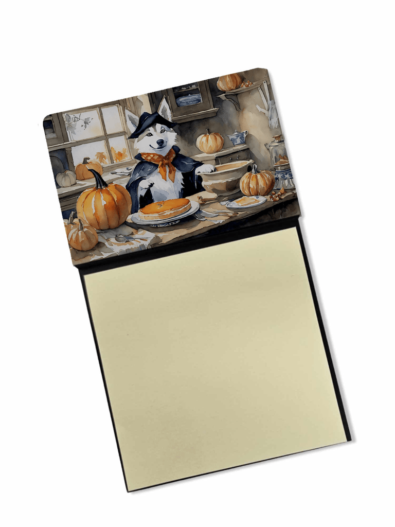 Glamorous Pups : Siberian Husky Fall Kitchen Pumpkins Sticky Note Holder