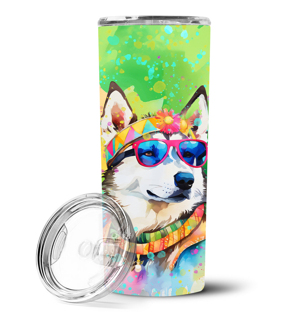 Glamorous Pups : Siberian Husky Hippie Dawg Stainless Steel Skinny Tumbler