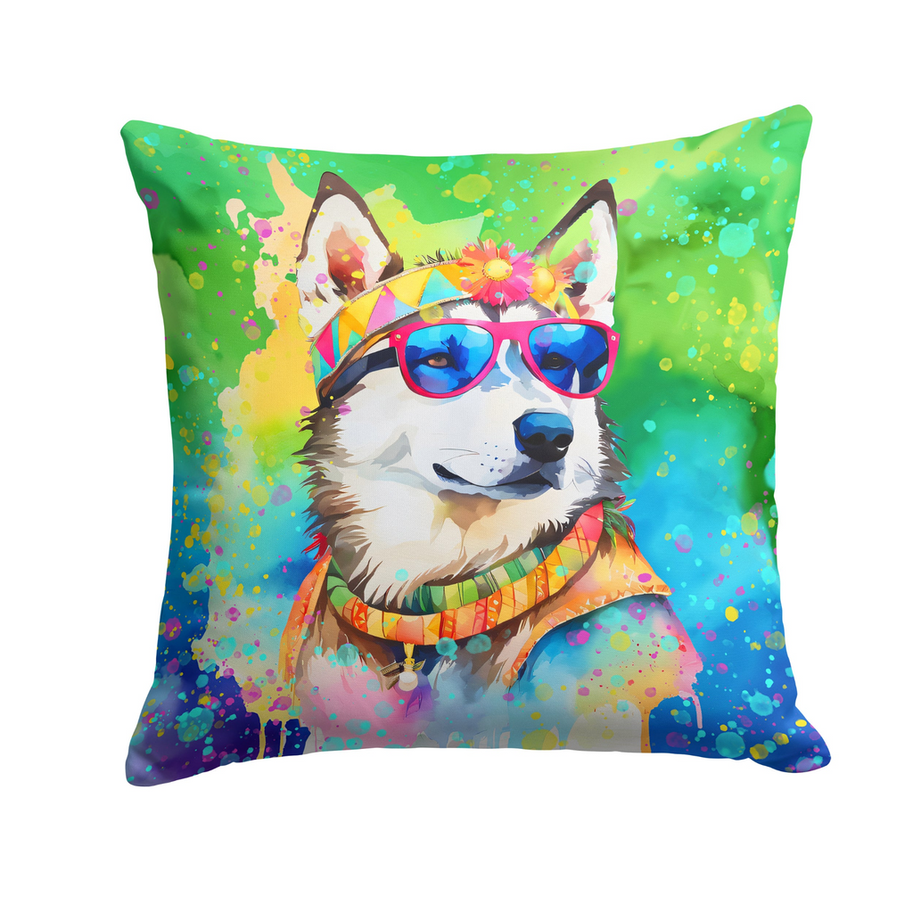 Glamorous Pups : Siberian Husky Hippie Dawg Throw Pillow