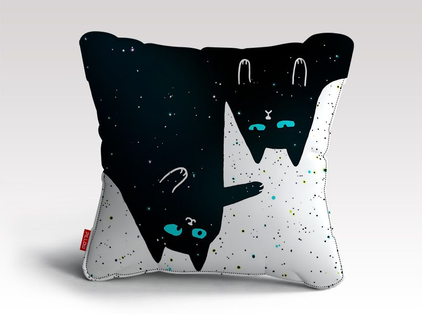Glamorous Pups : Space cat 3 Cushion/Pillow