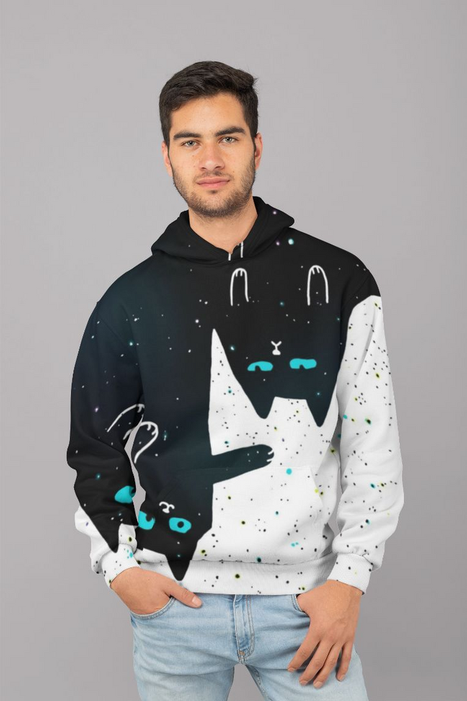Glamorous Pups : Space cat 3 UNISEX Sublimation Hoodie