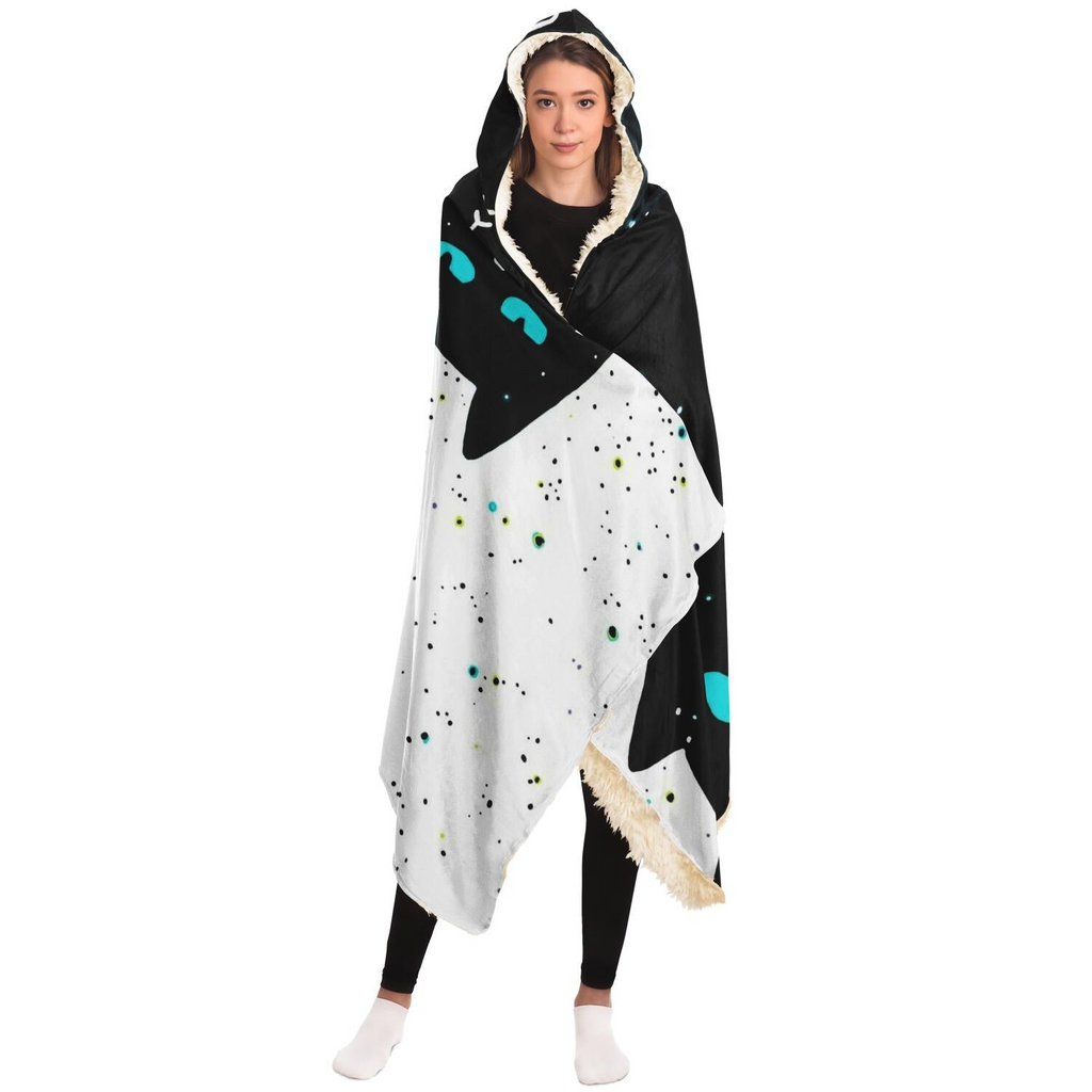 Glamorous Pups : Space cat Hooded Blanket