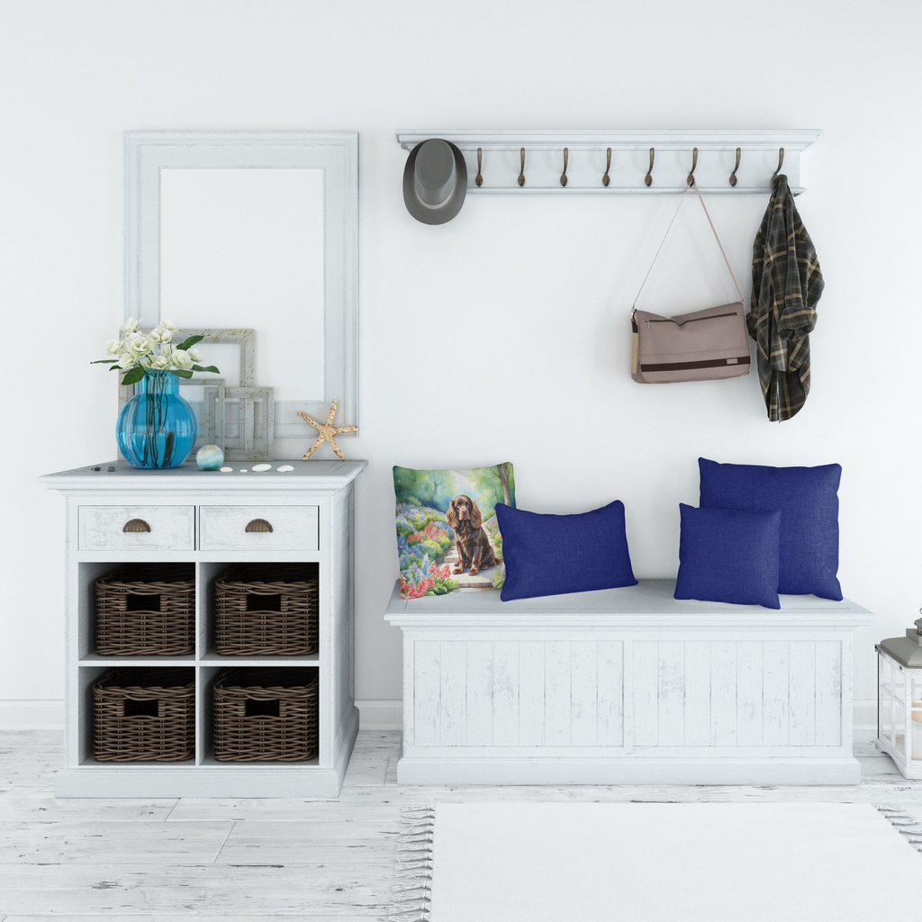 Glamorous Pups : Sussex Spaniel Spring Path Throw Pillow