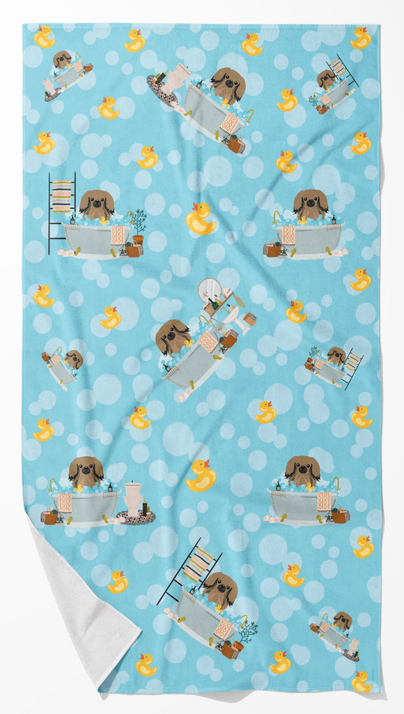 Glamorous Pups : Tan Pekingese in Bathtub Bath Towel Large