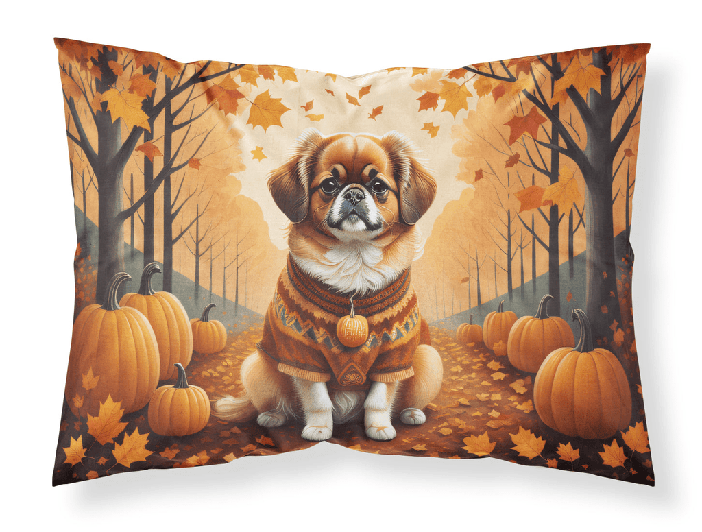 Glamorous Pups : Tibetan Spaniel Fall Standard Pillowcase