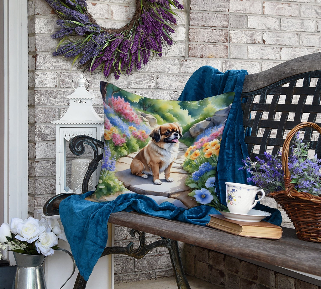 Glamorous Pups : Tibetan Spaniel Spring Path Throw Pillow