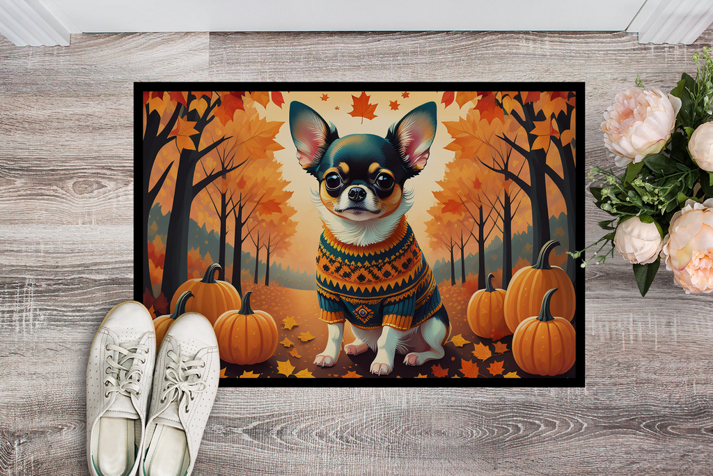 Glamorous Pups : Tricolor Chihuahua Fall Doormat