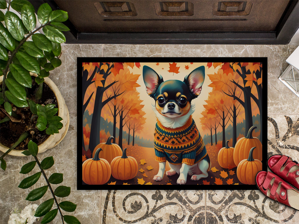 Glamorous Pups : Tricolor Chihuahua Fall Doormat