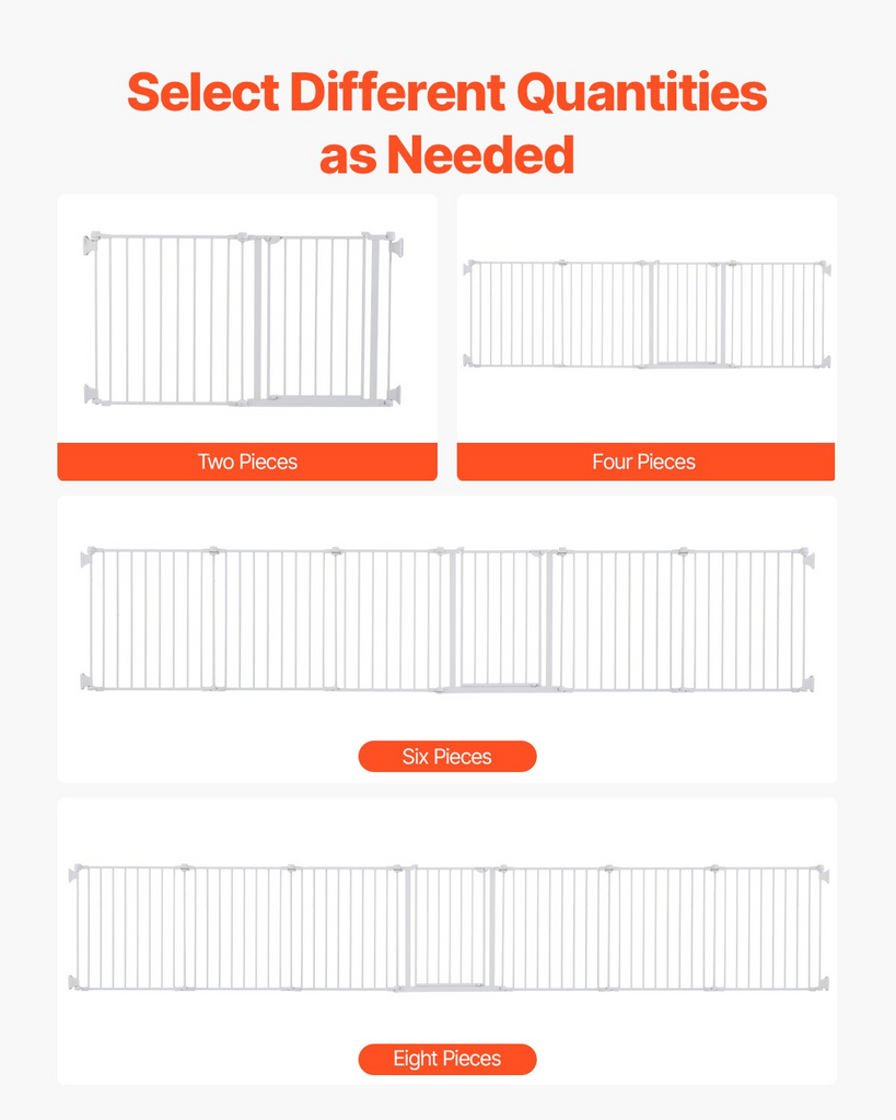 Glamorous Pups : VEVOR Baby Gate, 192 Inches Extra Wide, 28 Inches High, 8-Panel Foldable Dog & Child Safety Gate, One-Hand Open, Wall-Mount or Freestanding Fence, White