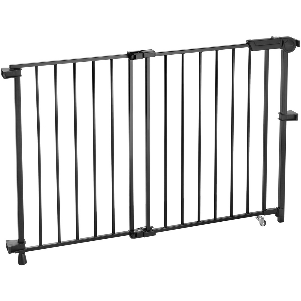 Glamorous Pups : VEVOR Baby Gate, 29.5–43 Inches Adjustable Width, 28 Inches High Dog & Child Safety Gate, No Threshold Bar, Easy Step Walk-Thru, One-Hand Open, Black