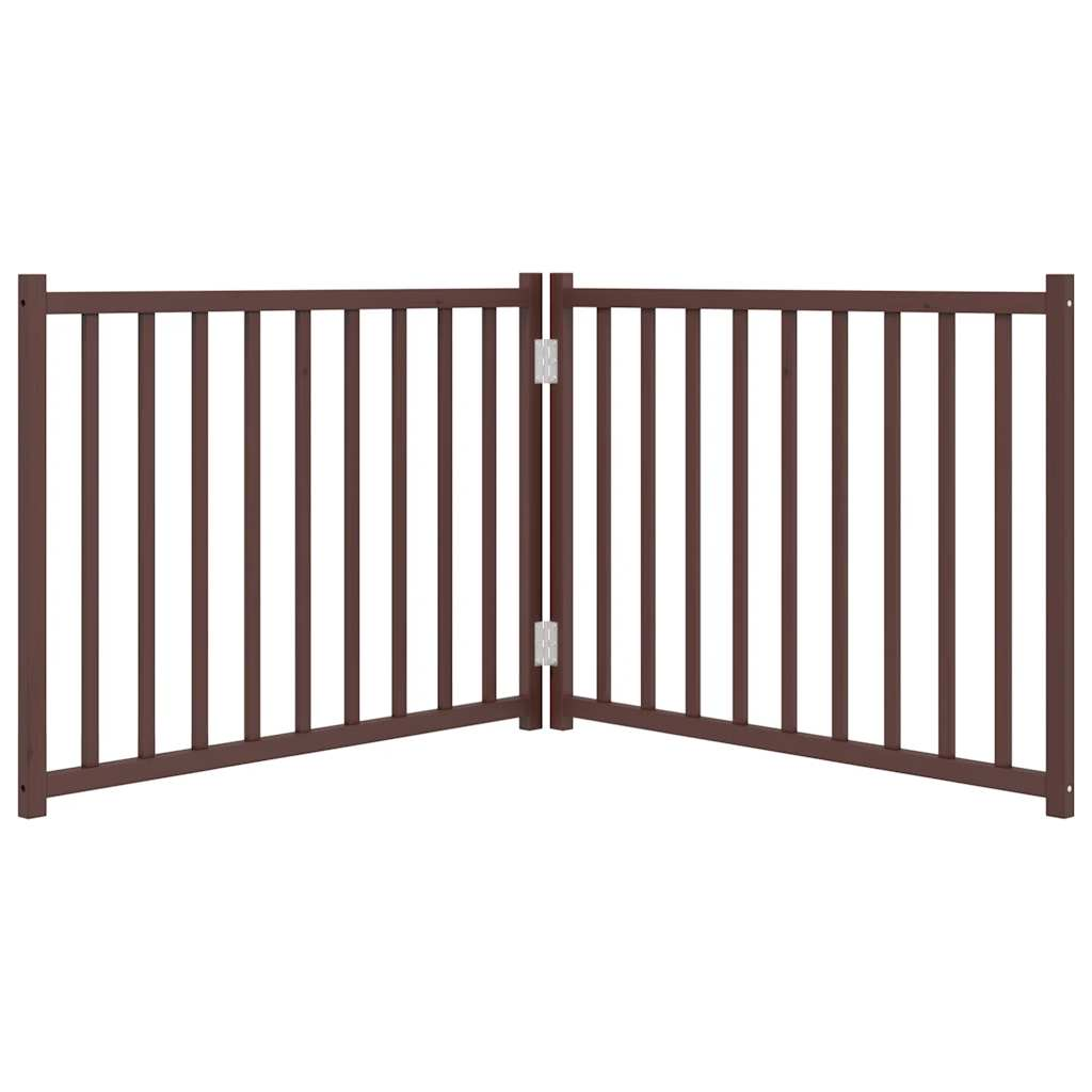 Glamorous Pups : vidaXL Dog Gate Set of 2 Brown Oak Solid Fir Wood Medium Foldable