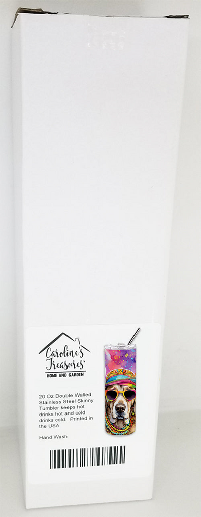 Glamorous Pups : Weimaraner Hippie Dawg Stainless Steel Skinny Tumbler