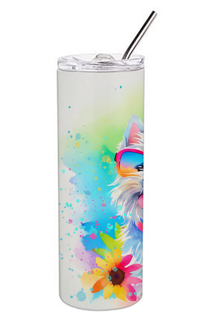 Glamorous Pups : Westie Hippie Dawg Stainless Steel Skinny Tumbler