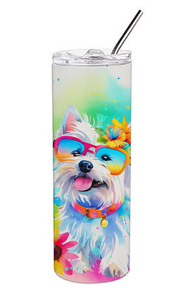 Glamorous Pups : Westie Hippie Dawg Stainless Steel Skinny Tumbler